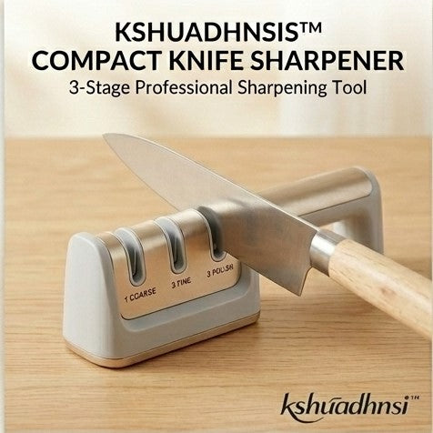 kshuadhnsi™ Compact Knife Sharpener – 3-Stage Professional Sharpening Tool